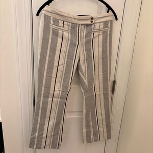 Anthropologie Cartonnied Striped Ankle Cropped Flare Pants size 4 Nautical